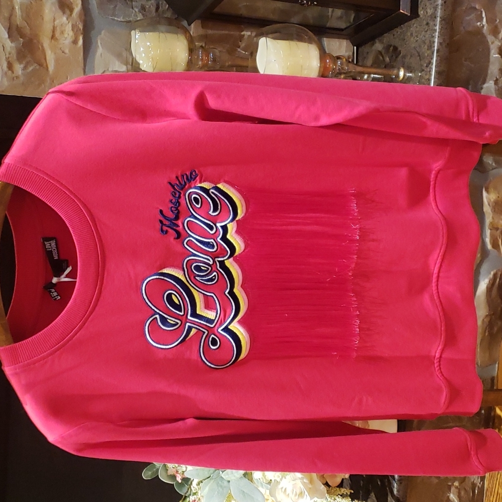 Nwt Moschino 10 Burgundy SWEATSHIRT - Picture 1 of 16
